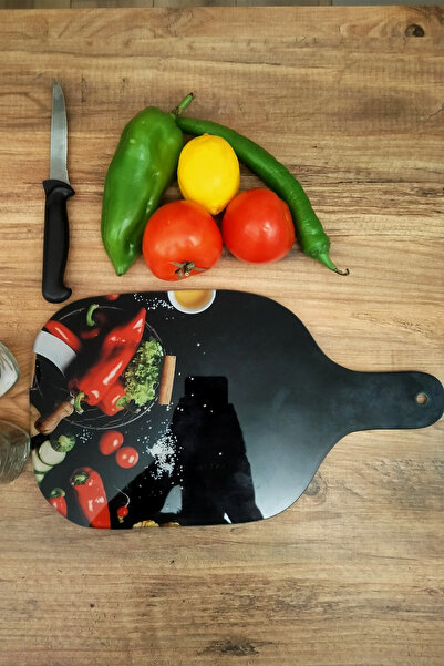 CONCEPT CAM Hanging Glass Cutting Board, Decorative Glass Cutting Board, 20 c...