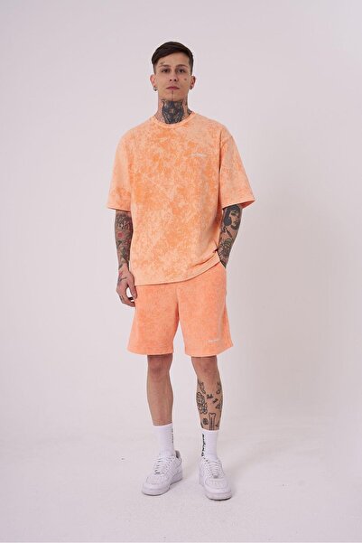 Machinist Ανδρικό μπλουζάκι Luxury Washed Basic Relaxed Orange Spotted T-shirt