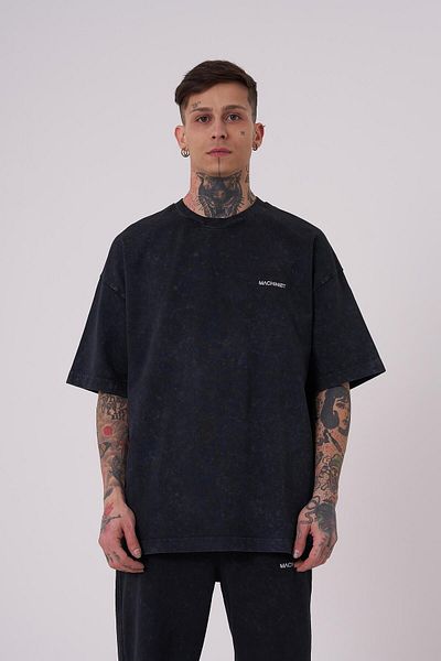 Machinist Ανδρικό μπλουζάκι Luxury Washed Basic Oversize Asphalt Cloudy