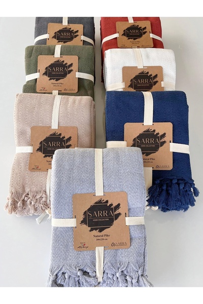 sarra بيكيه طبيعي مزدوج مقاس 200 × 230 سم - كريمي