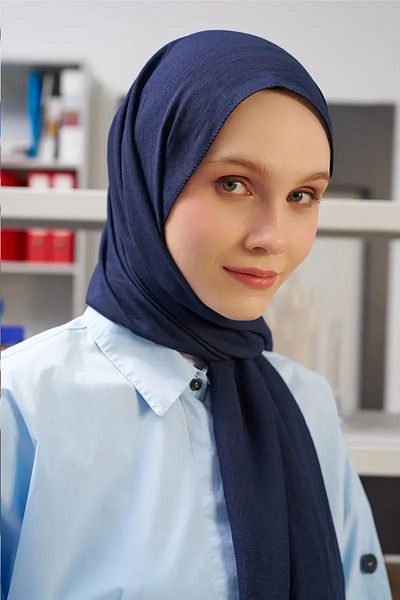 Madame Polo Şal Confort din Bumbac - Bleumarin
