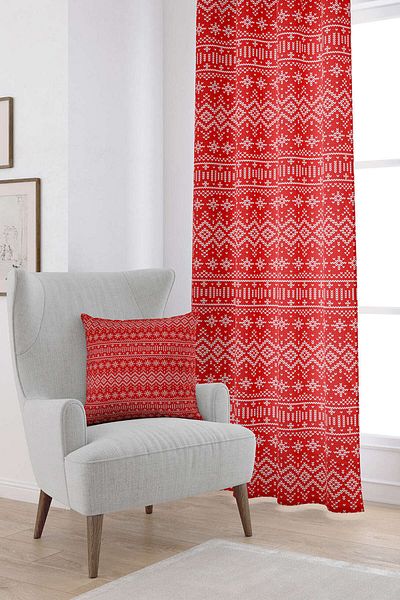 Cango Home Red Blue Christmas Themed Digital Printed Curtain Cgh837-pr