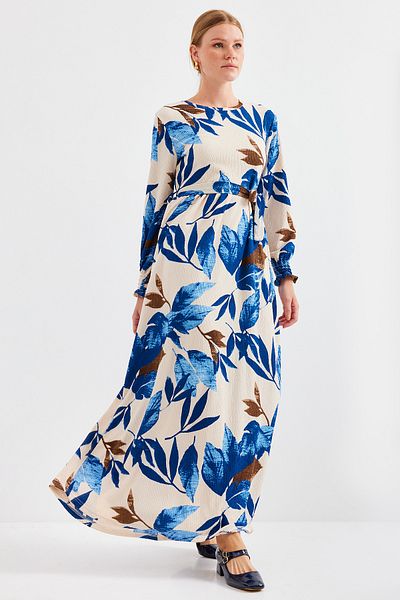 Bigdart 1525 Rochie Hijab tricotată - B.Albastru