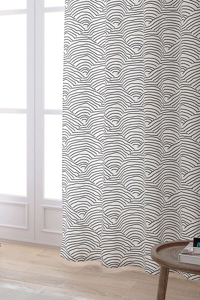 Cango Home Cream Black Bohemian Scandinavian Geometric Digital Printed Curtain Cgh1227-pr