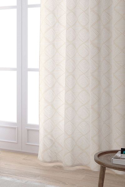 Cango Home Κρεμ Λευκή Bohemian Scandinavian Geometric Pattern Ψηφιακή τυπωμένη κουρτίνα Cgh1210-pr