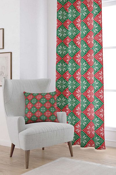 Cango Home Red Christmas Themed Digital Printed Curtain Cgh227-pr