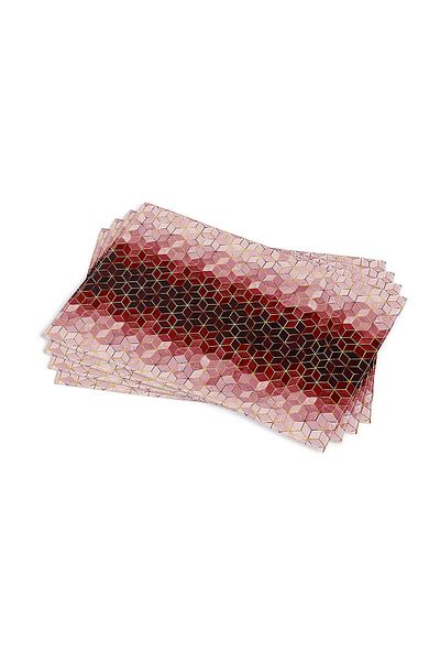 Cango Home Red Gold Mosaic Patterned Digital Printed American Service Set of 4 Cgh926-as-2