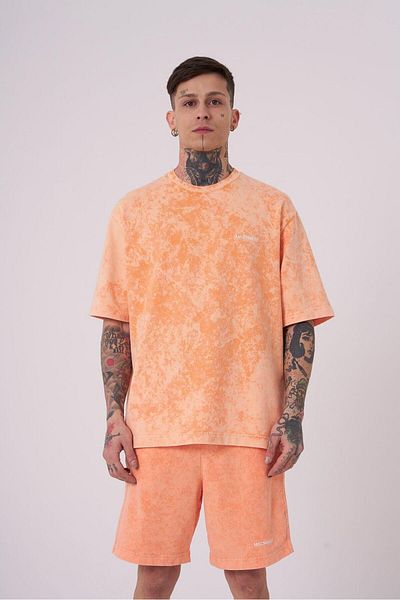 Machinist Ανδρικό μπλουζάκι Luxury Washed Basic Relaxed Orange Spotted T-shirt