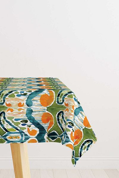 Cango Home Masa Decorativa Etnica Albastru Portocaliu Cgh154-ms