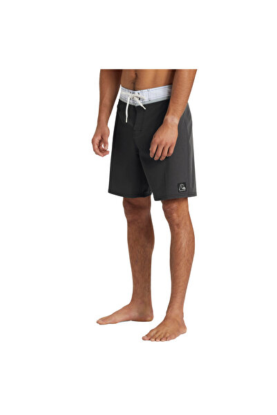 Quiksilver Αυθεντικό Μαύρο Ανδρικό Σορτς Παραλίας με ίσιο πόδι, μονόχρωμο, μέγεθος 18
