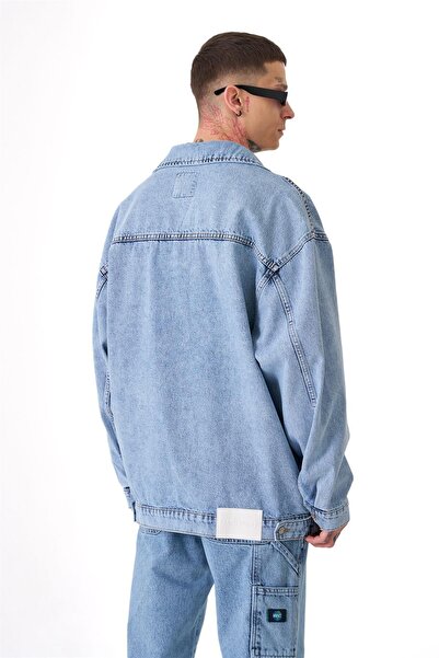 Machinist Acid Blue τζιν μπουφάν - Ανδρικό, Oversize με τσέπες και πλένεται