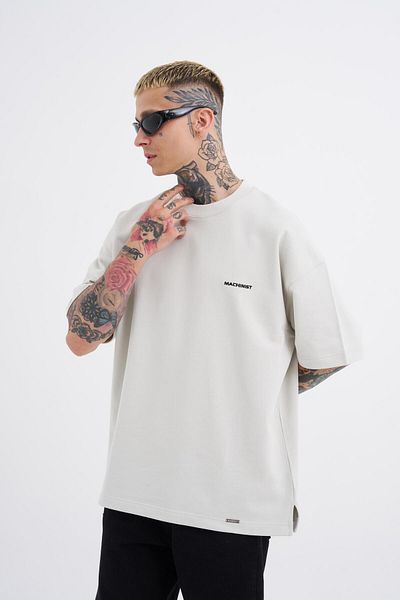 Machinist Ανδρικό μπλουζάκι Oversize Grey Diagonal Basic
