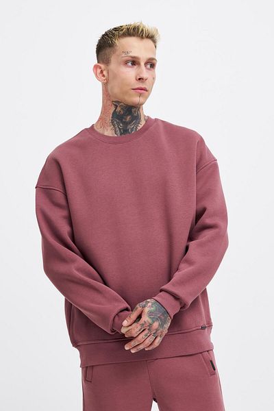 Machinist Ανδρικό φούτερ Basic Crew Neck Oversize Plum