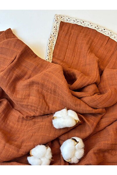 NOİSY TEKSTİL 3 Layer Tile Lace 100% Cotton Blanket & Cover 100X100Cm