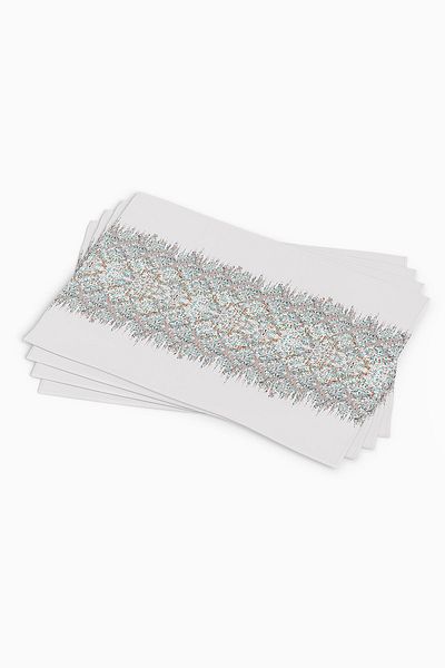 Cango Home Turquoise Gray Damask Patterned Digital Printed American Service Set of 4 Cgh130-as