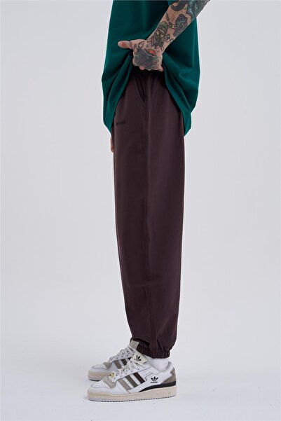 Machinist Oversize Basic Leg Elastic Jogger Φούτερ ανοιχτό καφέ