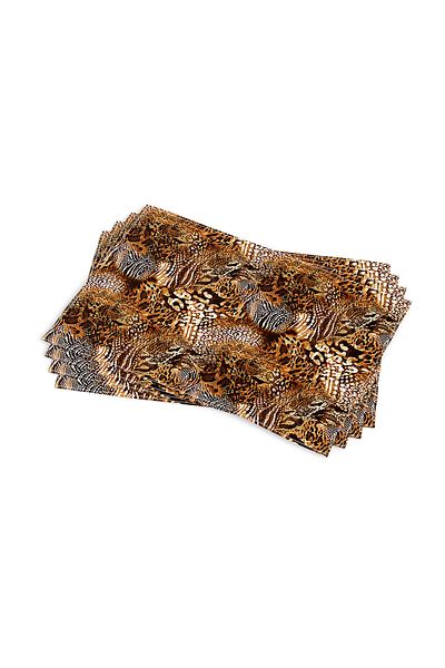 Cango Home Brown White Snake Leopard Zebra Pattern Ψηφιακή εκτύπωση Σετ αμερικανικού σερβιρίσματος 4 Cgh369-as
