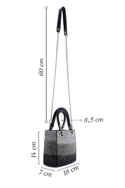 Derimod Black Stone Mini Shoulder Bag - Chain Strap, Women, 24wbd2870ts