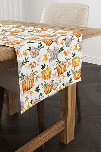 Cango Home Orange Halloween Pumpkin Patterned Digital Printed Runner Cgh767-rn