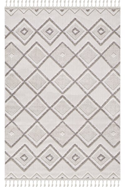 Empera Ibiza - Greige Hav Toz Vermez Geometrik Desenli Halı