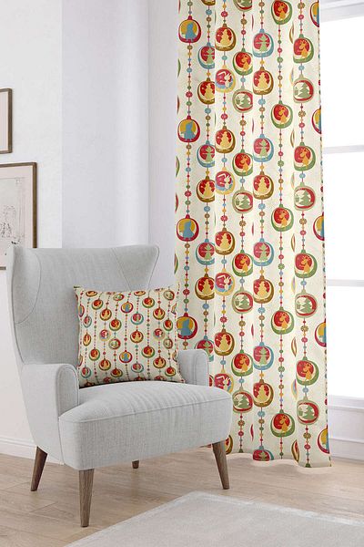 Cango Home Red Green Christmas Themed Digital Printed Curtain Cgh845-pr