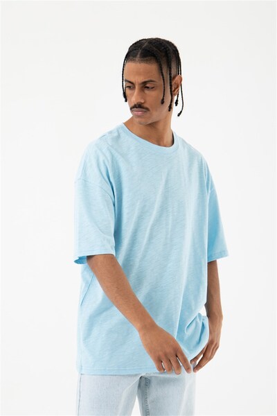 Machinist Ανδρικό μπλουζάκι Flamlı Basic oversized Baby Blue
