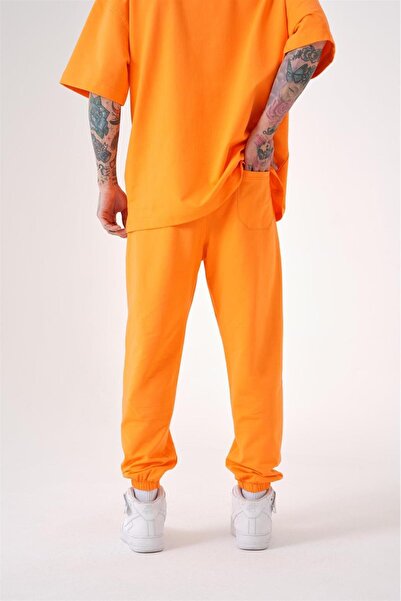 Machinist Pánské základní uvolněné tepláky Jogger oranžové