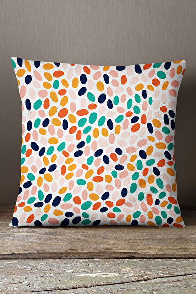 INSENSE HOME Кадиффе Babyface Помаранчево-зелена тропічна подушка з геометрич...