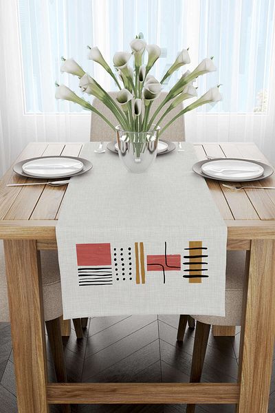 Cango Home Orange Brown Modern Abstract Patterned Digital Printed Runner 4kmbs120-rn