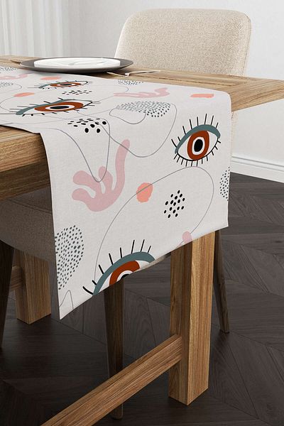 Cango Home Runner modern cu model de ochi gri roz - Cgh248-rn