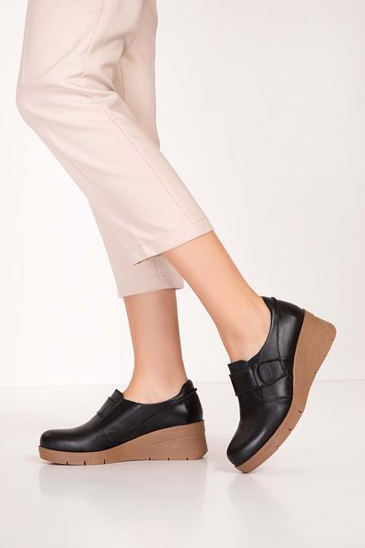 Gondol Pantofi din piele naturală cu talpă anatomică și elastic confortabil - Elnr.5869