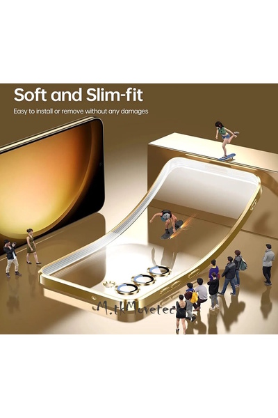 m.tk moveteck Samsung Galaxy S24 Fe Kılıf Tam Kamera Korumalı Parlak Renkli Kenar Yumuşak Silikon Şeffaf (UYUMLU)