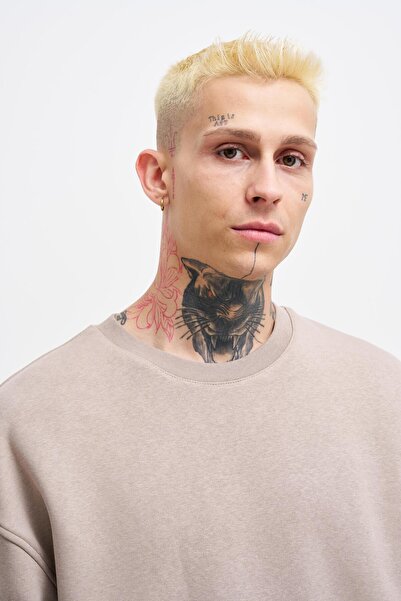 Machinist Ανδρικό φούτερ Basic Crew Neck Oversize ανοιχτό γκρι