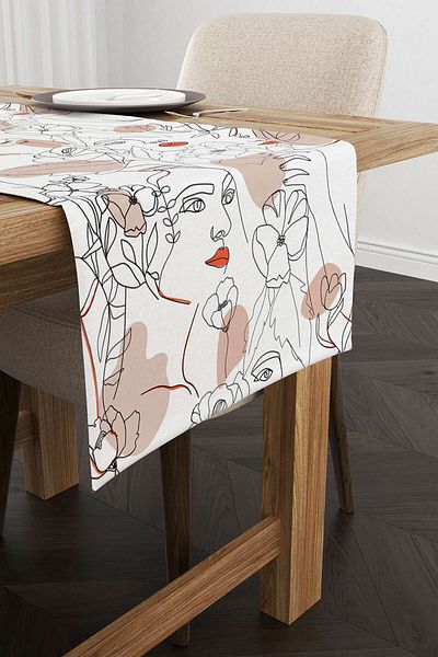 Cango Home Alb-negru Modern Silhouette Figure Patterned Digital Printed Runner Cgh520-rn