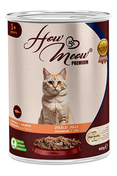 how&meow 12 ADET JÖLELİ YETİŞKİN KEDİ YAŞ MAMASI SOMONLU