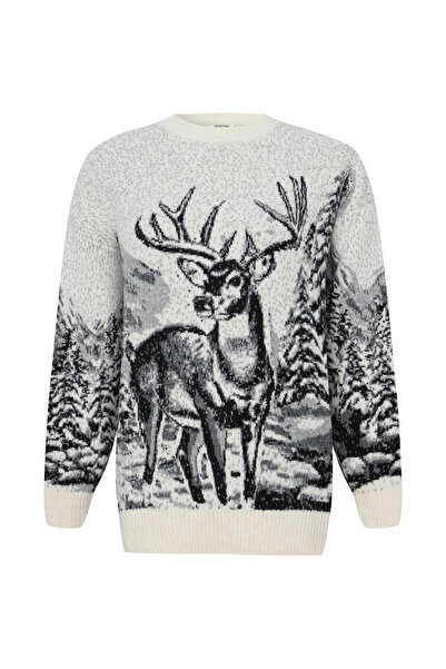 Mudo JAKARLI DESENLİ LOOSE FIT KAZAK