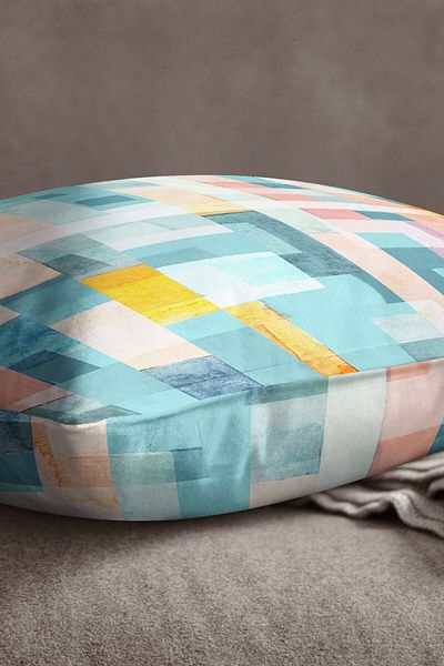INSENSE HOME Βελούδινο Babyface Λευκό Μικτό Χρώμα Αφηρημένη Διακοσμητική Μαξιλαροθήκη Ριχτάρι - Cgh159