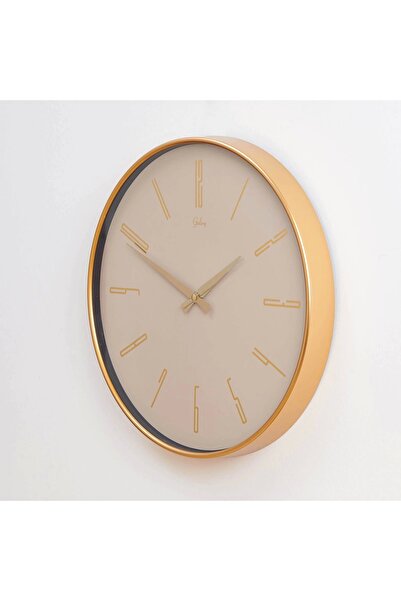 Galaxy Exculusive Bej Kadran Gold Çerçeve Duvar Saati