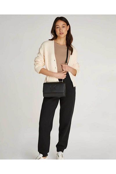 Calvin Klein Sculpted Flap Chain Detailed Crossbody Bag