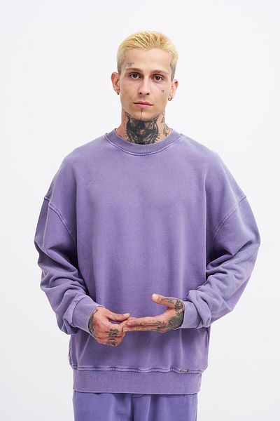 Machinist Ανδρικό φούτερ που πλένεται oversize λιλά