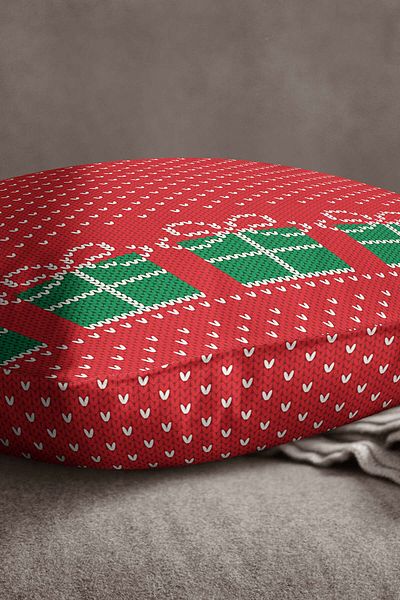INSENSE HOME Velvet Babyface Red Christmas Themed Throw Pillow Pillow Case - Cgh225