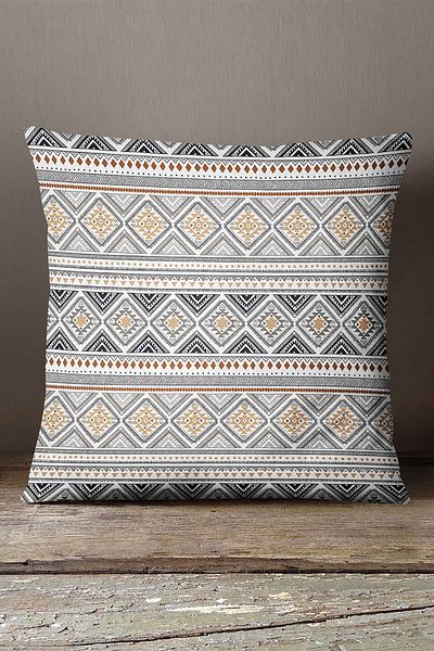 INSENSE HOME Βελούδινο Babyface Λευκό Μαύρο Bohemian Ethnic Style Ψηφιακή εκτύπωση Μαξιλαροθήκη Ριχτάρι - Cgh499