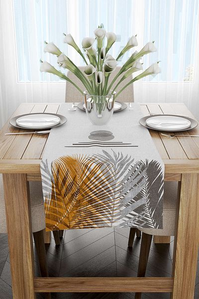 Cango Home Yellow Gray Bohemian Modern Patterned Digital Printed Runner Cgh928-rn