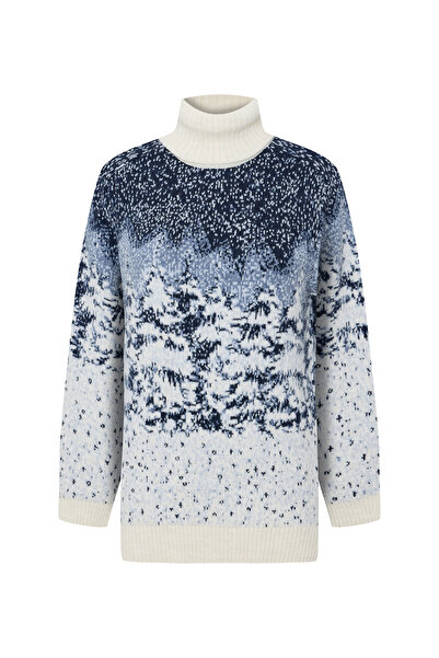 Mudo JAKARLI BALIKÇI YAKA DESENLİ KAZAK