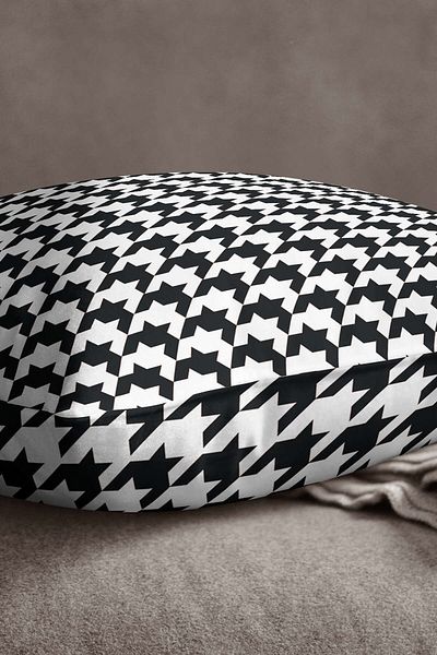 INSENSE HOME Husă decorativă din catifea Babyface alb-negru din picior de gală - Cgh285