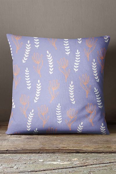 INSENSE HOME Velvet Babyface Violet Alb Decorativ Floral Aruncă Față de Pernă - Cgh193