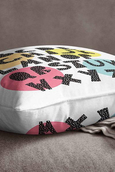 INSENSE HOME Βελούδινο Babyface White Letter Ψηφιακή εκτύπωση Μαξιλαροθήκη Ριχτάρι - Cgh433