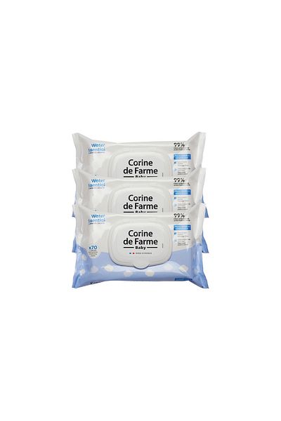 CORINE DE FARME CDF - Baby Water Essential Wipes 70's Pulls x 3 Value Pack