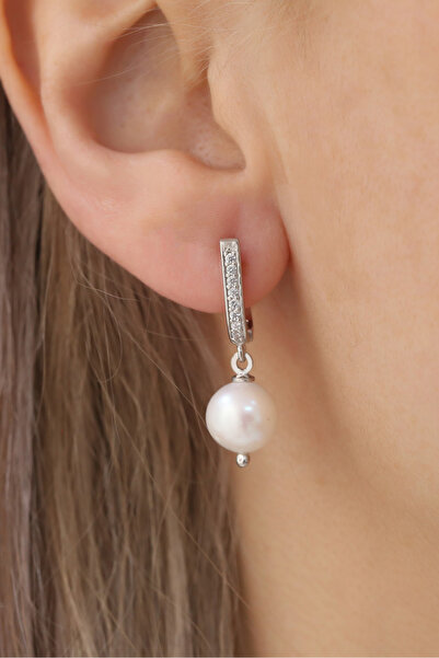 Nox Jewelry 925 Ayar Gümüş Gerçek Ve Doğal Tatlısu Incisi Taşlı Küpe Çap:9mm ...