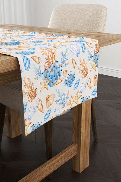 Cango Home Albastru Portocaliu Marin Model Digital Printed Runner Cgh1134-rn